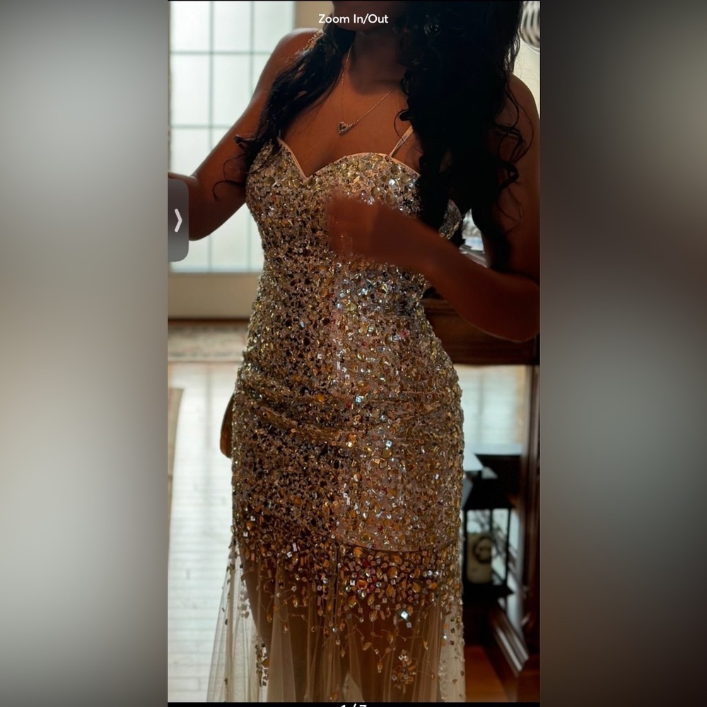 Beautiful and unique Champagne/glod prom/ formal dress
